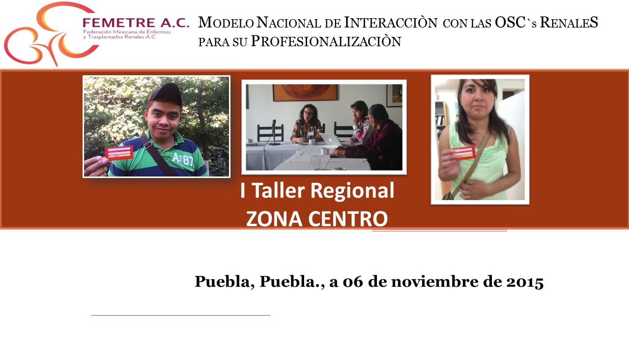 1er. Taller Regional “Zona Centro”, Puebla-06/Noviembre